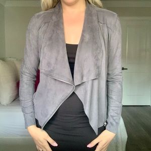 Relaxed Faux Suede Biker Jacket